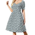 thumbnail image 1 of Vestido de manga corta con estampado de perro esquimal americano, elegante vestido de novia para invitadas., 1 of 8