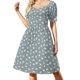 thumbnail image 2 of Vestido de manga corta con estampado de perro esquimal americano, elegante vestido de novia para invitadas., 2 of 7