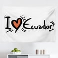 thumbnail image 1 of Ecuador Tapestry, Republica Del Ecuador Lettering Political Map Retro Sunrays Stamp, Fabric Wall Hanging Decor for Bedroom Living Room Dorm, 2 Sizes, Earth Yellow Cream, by Ambesonne, 1 of 1