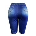 thumbnail image 4 of Aayomet Lounge Shorts For Women Denim Shorts for Women Mid Rise Ripped Jean Shorts Stretchy Folded Hem Hot Short Jeans Dark Blue,L, 4 of 5