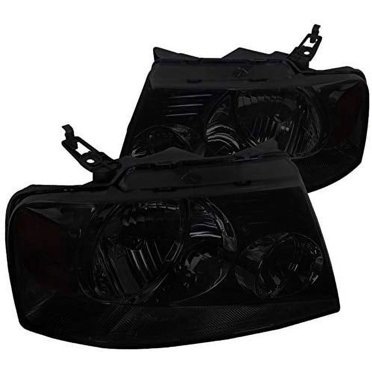 Pair Of Smoked Lens Clear Corner Headlights For 2004-2008 Ford F-150 & Lincoln Mark LT