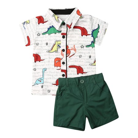 

Sunisery Kids Baby Boys Short Sleeve Button Down Shirt Shorts Suits 2T 3T 4T 5T 6T Outfits Summer Clothes Gentleman 2-Piece Set