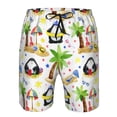 thumbnail image 3 of Balery Penguins On The Beach Traje de Baño Estilo Hawaiano para Hombre, Shorts de Secado Rápido con Bolsillos-X-Large, 3 of 6