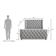 thumbnail image 5 of Geneva Curved Wing Upholstered Platform Bed Frame Queen Opal Grey Velvet, 5 of 6