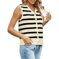 thumbnail image 4 of Womens Sweater Vest Cable Knit Button Down Cute Sleeveless Spring Summer Clothes 2025, 4 of 5