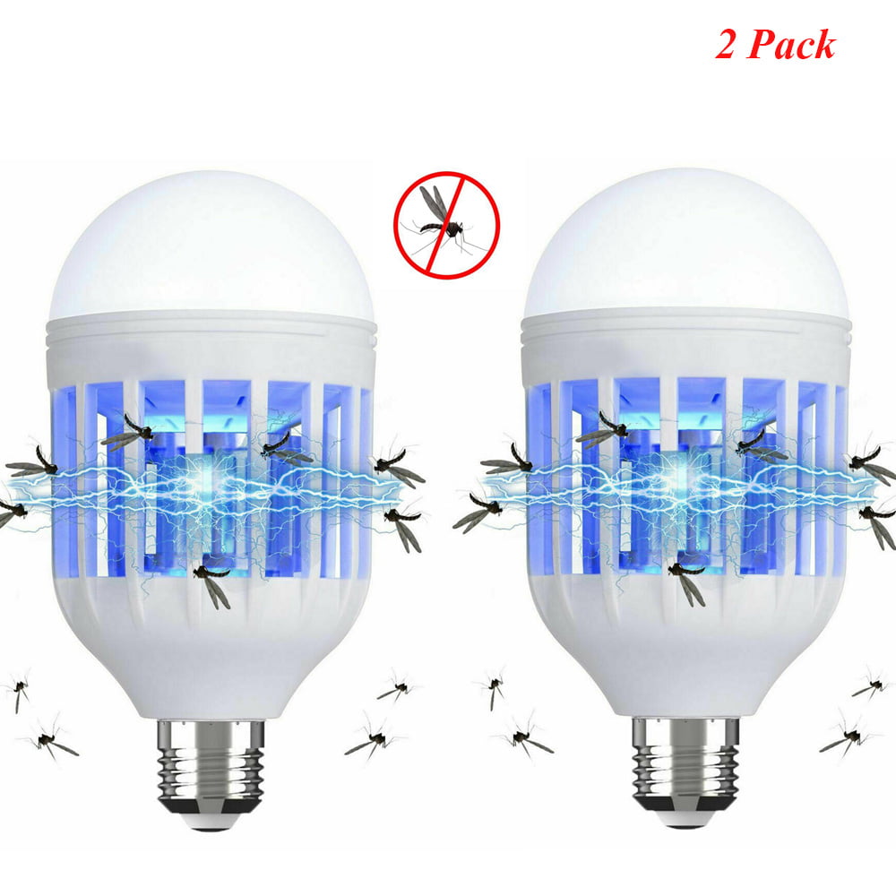 Latest Bug Zapper Light Bulb for Outdoor and Indoor，15W 2 in 1 Mosquito Killer Lamp，Electric Fly Zapper