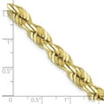 thumbnail image 2 of 10k Yellow Gold Solid Lobster Claw Closure 7mm Handmade Sparkle Cut Rope Chain Anklet 9 Inch Barrel Clasp-Anklet for Wom, 2 of 2