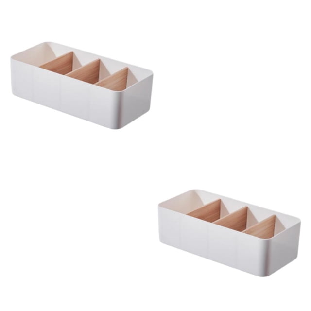 kurtrusly Storage Box Strong Practicality Wide Application Detachable Partition Large Capacity Plastic Storage Box Ladder Layered white Rectangular 2Set