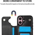 thumbnail image 5 of Phone Cases Design for iPhone 16 Plus Flip Folio Wallet Case with Credit Card Holder Slot PU Leather Cover Durable Kickstand Protective Covers for Women Men Girls 6.7 inch Black, 5 of 7