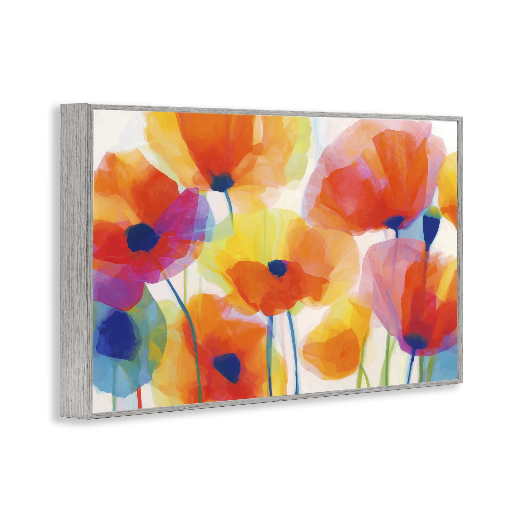 Stupell Industries Poppies At Golden Hour Gray Framed Giclee Art, design by Chromatic Storm Studio