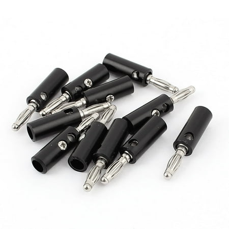 Audio Binding Post - Unique Bargains 12Pcs Black 4mm Wire Audio Banana Male Plug for Speaker Amplifier Binding Post