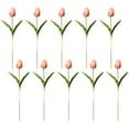 thumbnail image 1 of Ramo de arreglo de flores artificiales de tacto Real de tulipanes falsos de PU para decoración de boda en el hogar, oficina, 10 Uds., 1 of 5