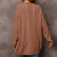 thumbnail image 6 of Mid-Long Cardigans for Women Soft Comfy Solid Color Open Front Sweater Outwear Casual Loose V Neck Cable Knit Jacket (Coffee L), 6 of 6