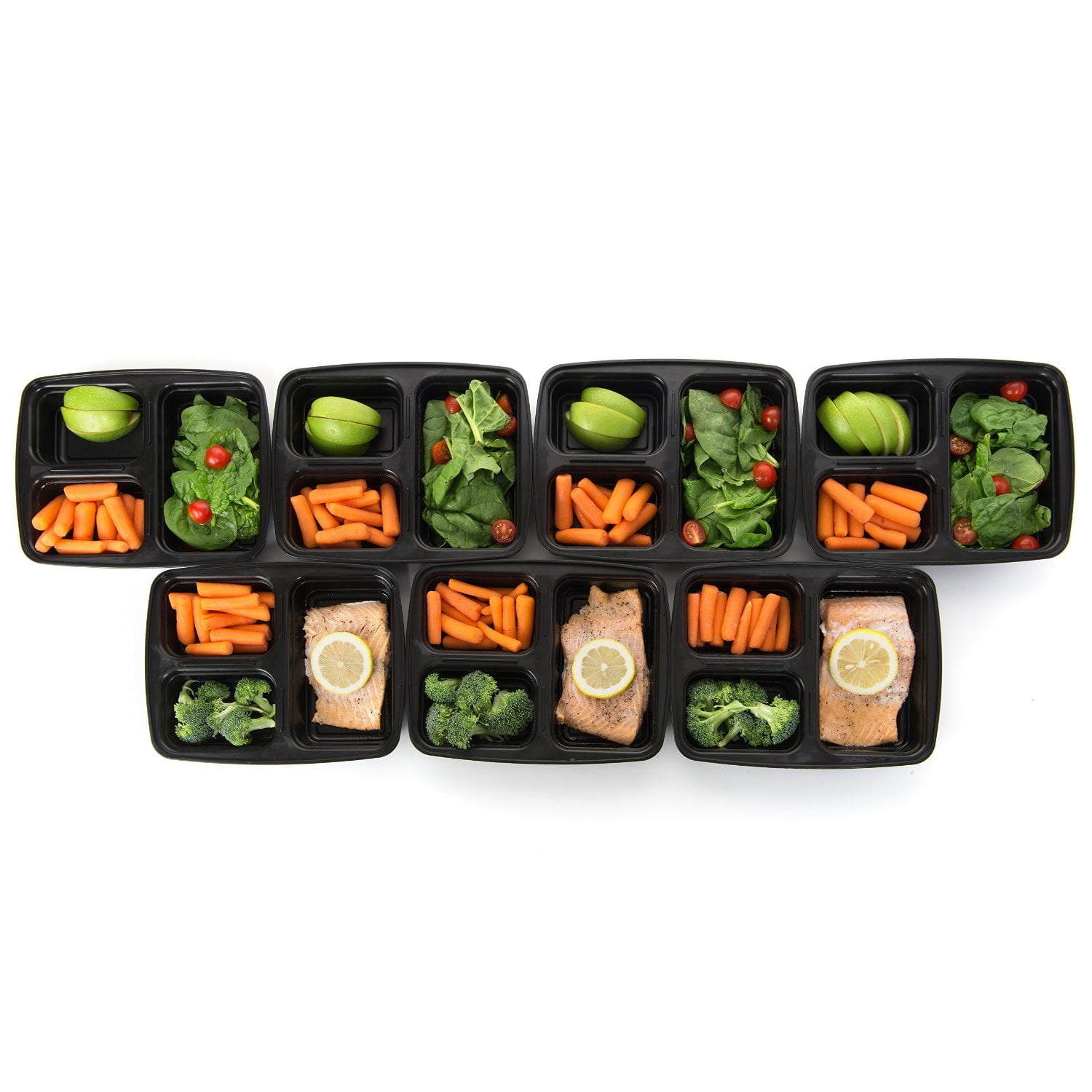 3 Compartment Glass Meal Prep Containers (3 Pack, 32 Oz) - Glass Food  Storage Co 313113185107