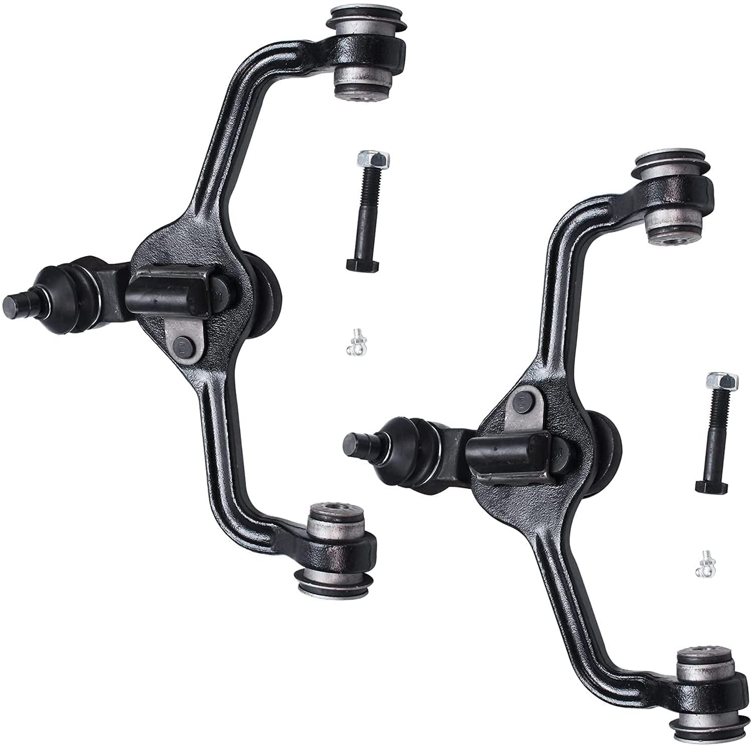 Detroit Axle - Front Upper Control Arms w/Ball Joints for 1995-2002 Ford Crown Victoria Lincoln Town Car Grand Marquis, 2 Front Upper Control Arms Replacement, w/o Handling Package