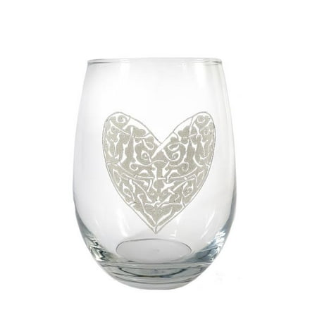 

Lyoncraft SWHR01 18 oz Celtic Heart Engraved Stemless Wine Glass
