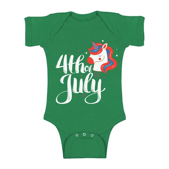 Awkward Styles Cute Baby Items for 4th of July One Piece Fourth of July Baby Bodysuit Unicorn One Piece Funny Unicorn Bodysuit Memorial Day Independence Day Clothing Patriotic Bodysuit Short Sleeve