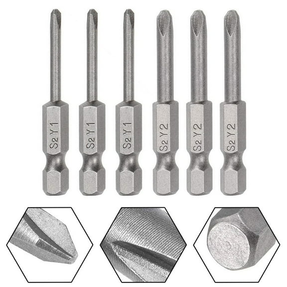 6 Pcs 50mm Y1 Y2 Y Tip Head Screwdriver Bits Set Hex Shank Magnetic Screwdriver