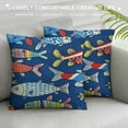 thumbnail image 3 of Sea Animal Throw Pillow Covers, Pillow Covers, Fish Decorative Pillow Covers, Geometric Ocean Life Cushion Cases, Cartoon Fish Decorative Pillow Covers, 3 of 5