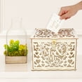 thumbnail image 4 of Wood Wedding Storage Box Mr & Mrs Flower Box for Wedding Party Gathering (One Key, 12 Rubber Rings, Small Size), 4 of 8