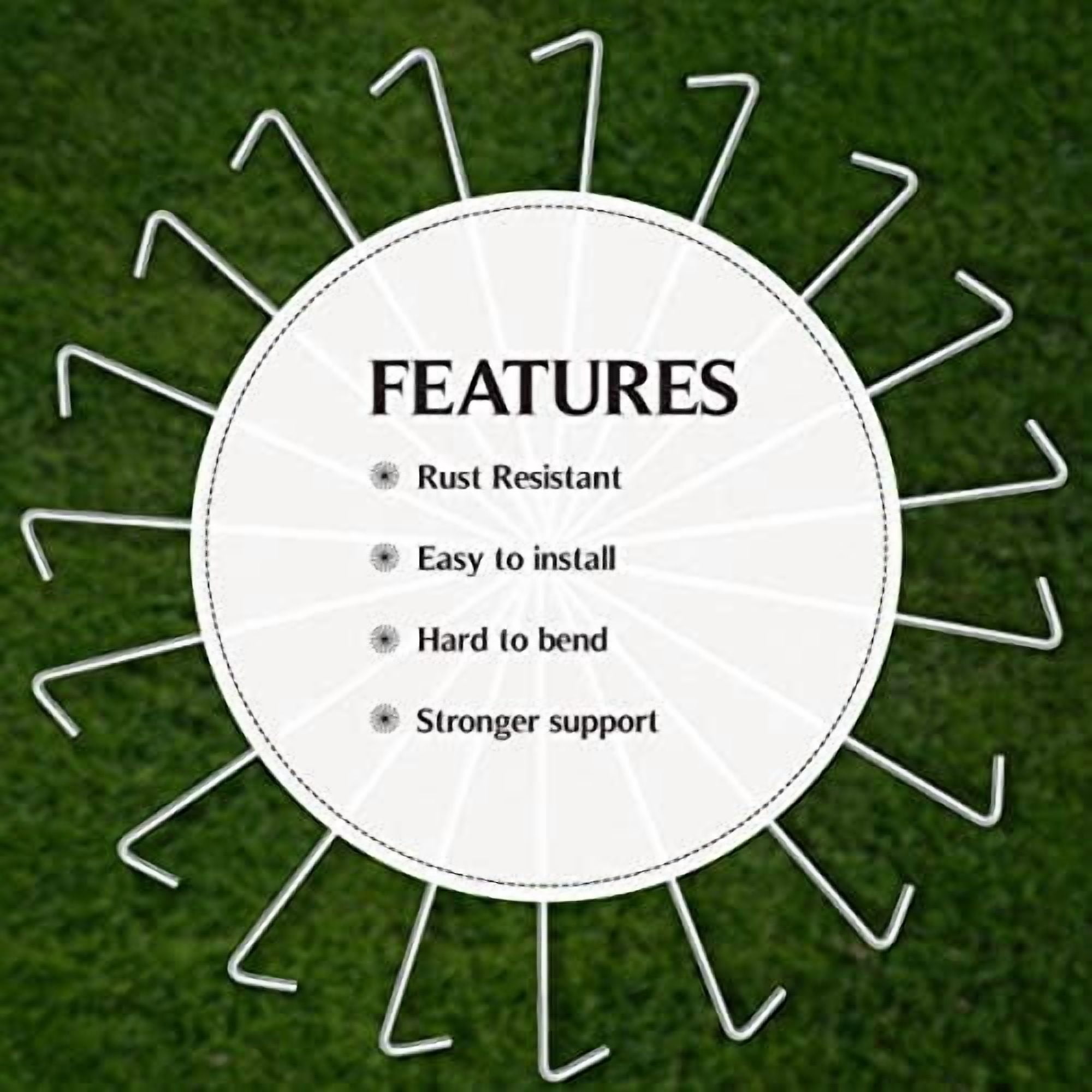 60 Pack Tent Stakes for Outdoor Camping Heavy Duty Metal, Galvanized Rust-Free Yard Stakes, 60 Garden Edging Fence Hooks, Garden Stakes for Gardening & Canopies, Tent Pegs - by Ram-Pro