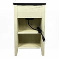 thumbnail image 5 of End Table for Bedroom Living Room - Farmhouse Style, Charging Station & Barn Door, White+Black, 5 of 21
