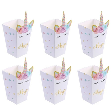 

Popcorn Containers Bags Party Baby Gift Cardboard Food Unicorn Holders Child 12 Pcs