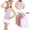 Pink, variant on Eltusu Girls Tank Tops, 5 Pieces Cotton Dance Crewneck Sleeveless Shirts White Size 10-12 T