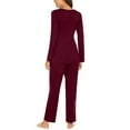 thumbnail image 5 of Ketyyh-chn99 Ensemble de Pyjama de Maternité Hauts de Grossesse Femmes Maternité Manches Longues Allaitement Bébé T-Shirt Hauts+pantalons Ensemble de Pyjamas Costume Rouge,2TG, 5 of 5