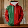 thumbnail image 2 of LWITHSZG Christmas Hoodies for Men Trendy Red and Green Hooded Sweatshirt Festival Outfits Fall Winter Warm Long Sleeve Going Out Tops with Pocket Size XXL, 2 of 4