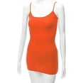 thumbnail image 3 of XT1002L Adjustable Spaghetti Strap Basic Long Cami Tunic Tank Top Plus Size Orange 3XL, 3 of 5
