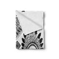 thumbnail image 2 of Tribal Soft Flannel Fleece Throw Blanket, Feather Head Band Teepee Tent Bow and Arrow Art Print, Cozy Plush for Indoor and Outdoor Use, 70" x 90", Black and White, by Ambesonne, 2 of 6