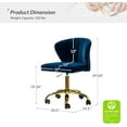 thumbnail image 2 of HULALA HOME Home Office Desk Chair with Gold Wheels, Small Cute Vanity Chair with Back for Bedroom, Adjustable Rolling Task Work Seat for Women/Girls, Navy, 2 of 7