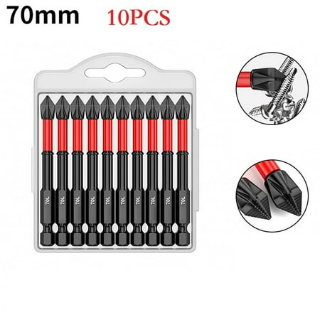 

10 Pack Ph2 Magnetic Screwdriver Bit Set Anti-Slip Long Driver Drill Bits 70Mm