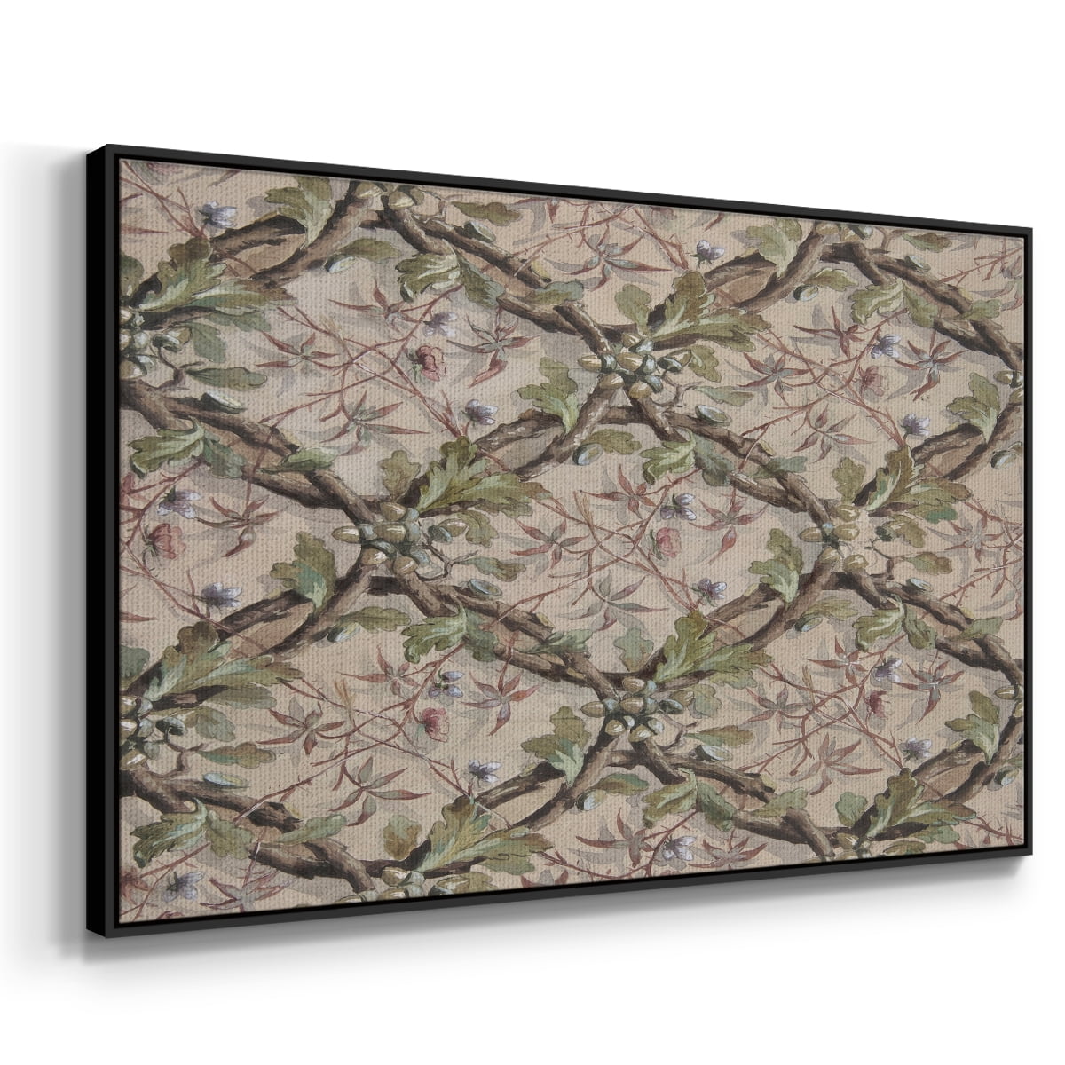 Vintage Abstract Print-IV Framed in Black Wood Gallery Wrapped Canvas 27 in. x 41 in.