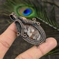 thumbnail image 2 of Natural Crazy Lace Agate Gemstone Copper Wire Wrap Gift Pendant 2.56", 2 of 5