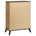 thumbnail image 3 of Wemy Tall Dresser Chest, 4 Drawers, Weathered Dark Brown Pine Wood, 3 of 3