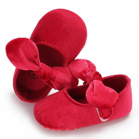 

BULLPIANO 0-18M Baby Moccasins with Rubber Sole&Soft Sole - Flower Print PU Leather Tassel Bow Girls Ballet Dress Shoes for Toddler