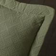 thumbnail image 4 of Jacquard Matelassé 100% Cotton Basketweave 3-Piece Bedspread Set, Embossed Cotton Fabric, Soft, Breathable, Medium Weight, Basketweave, Oversized Bedding , Full, Sage by Blue Nile Mills, 4 of 7