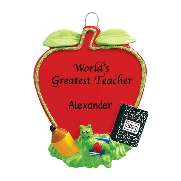 Ornaments by Elves Personalized Teacher Appreciation Christmas Tree Ornament Holiday Decors .25lbs