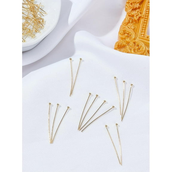 80Pcs Ball Head Pins Jewelry Making Pins Bendable Wire Pin for DIY Charm Beads Crafts Earring Bracelet Necklace Jewelry Making Gold