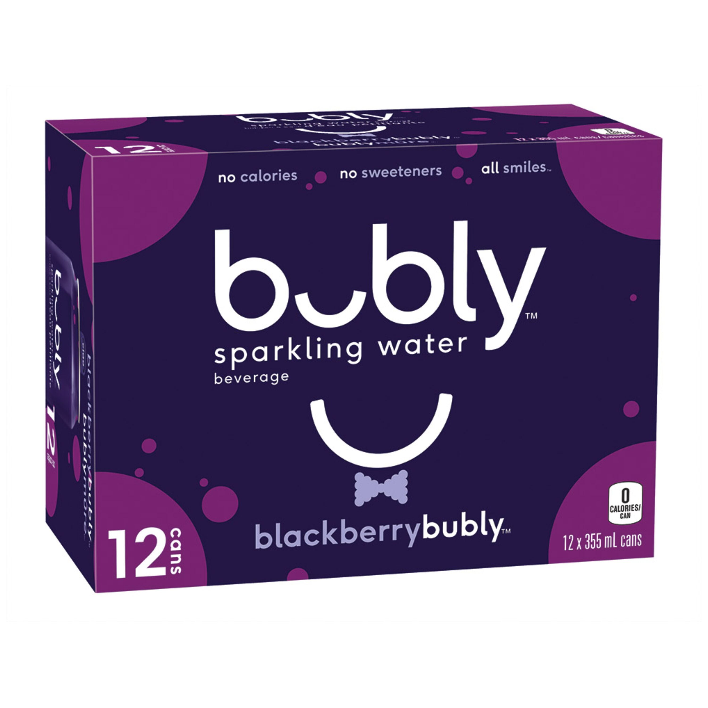 Bubly Blackberry Sparkling Water 12 x 355mL, Cans, 12x355ml