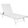 thumbnail image 2 of Noble House Chaise Longue Extérieure en Aluminium et Maille Blanche, 2 of 37