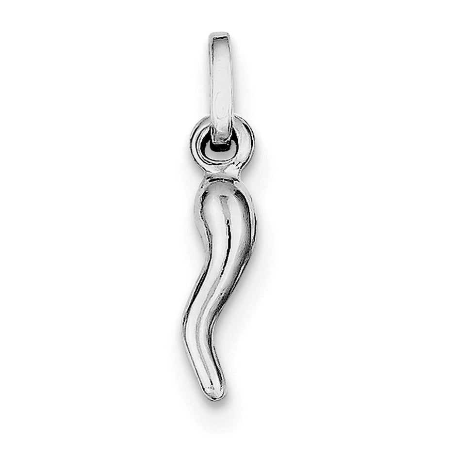 Jewelrypot Sterling Silver Italian Horn Charm (0.9in)