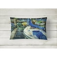 thumbnail image 2 of Carolines Treasures JMK1031PW1216 Night on the Docks Sailboat Canvas Fabric Decorative Pillow  12H x16W multicolor, 2 of 3