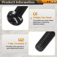 thumbnail image 3 of 100Pcs M6x25mm Threaded Nylon Phillips Cross Pan Head Machine Screws Bolts Black, 3 of 6