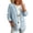 Light Blue, variant on Women's Denim Style Jacket Button Front Cardigan with Patch Pockets Long Sleeves Relaxed Casual Fall Jackets