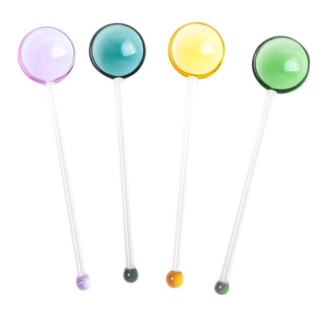 Juego de 4 cucharaditas de vidrio – Agitadores de té o expreso de vidrio – Vidrio de borosilicato resistente al calor – Apto para lavavajillas
