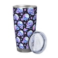 thumbnail image 2 of Salouo blue Skull flower Print 20oz Tumbler with Lid,Stainless Steel Vacuum Insulated Tumbler Durable Insulated Coffee Mug Thermal Cup with Splash Proof Sliding Lid-Straw Two-piece Set, 2 of 8