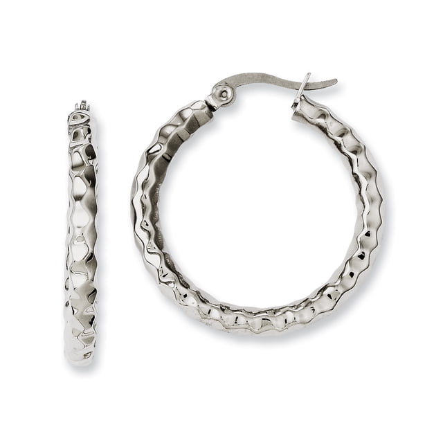 Boucles d'Oreilles Créoles Rondes en Acier Inoxydable
